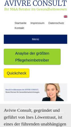 Vorschau der mobilen Webseite www.avivre-consult.eu, Avivre Consult GmbH