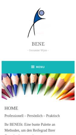 Vorschau der mobilen Webseite www.bene.ch, BENE - Susanne Wyss