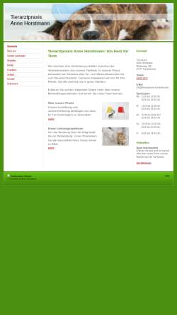 Vorschau der mobilen Webseite www.tierarztpraxis-horstmann.de, Tierarztpraxis Anne Horstmann