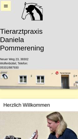 Vorschau der mobilen Webseite www.tierarztpraxis-pommerening.de, Tierarztpraxis Daniela Pommerening