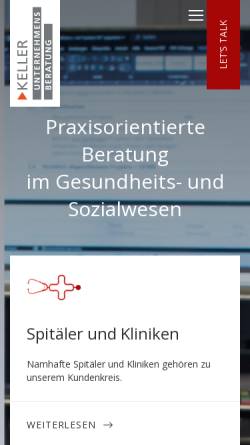 Vorschau der mobilen Webseite www.keller-beratung.ch, Keller Unternehmensberatung AG