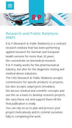 Vorschau der mobilen Webseite www.randp.de, Research & Public Relations