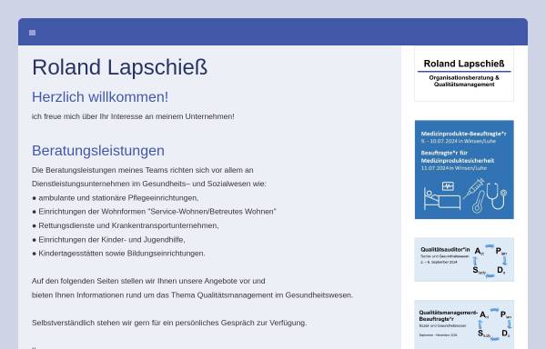 Roland Lapschieß - Organisationsberatung und Qualitätsmanagement