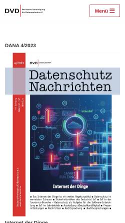 Vorschau der mobilen Webseite www.datenschutzverein.de, Deutsche Vereinigung für Datenschutz e.V.