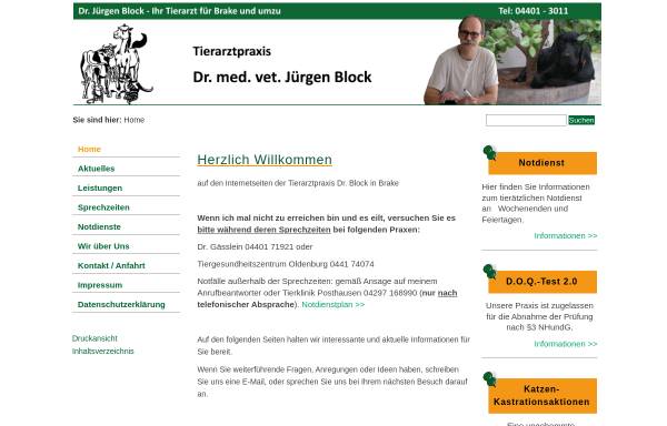 Vorschau von www.tierarzt-block.de, Tierarztpraxis Dr. Jürgen Block