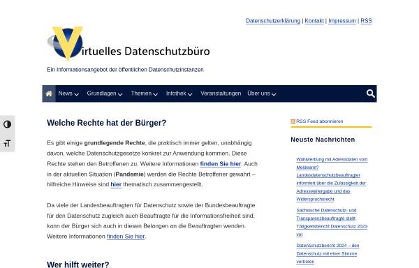Vorschau von www.datenschutz.de, Virtuelles Datenschutzbüro