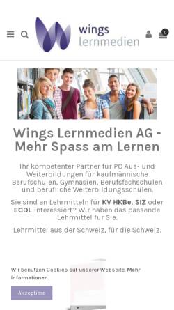 Vorschau der mobilen Webseite www.wings.ch, Wings Software