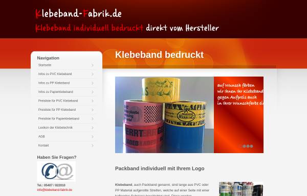 Vorschau von www.klebebanddruck.de, Klebebanddruck Warhus GbR