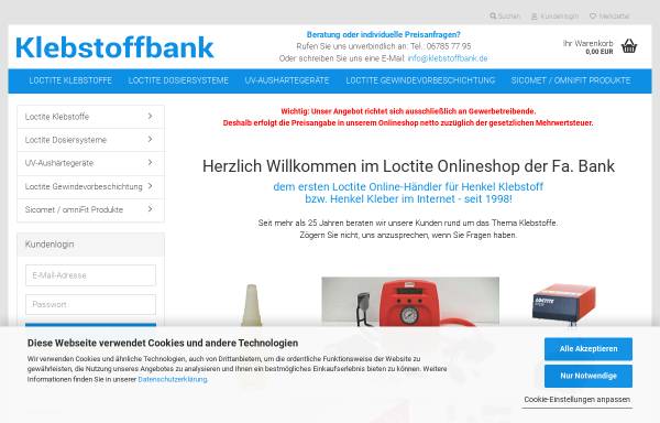 Vorschau von www.klebstoffbank.de, Reinhard Bank, Klebstoffbank