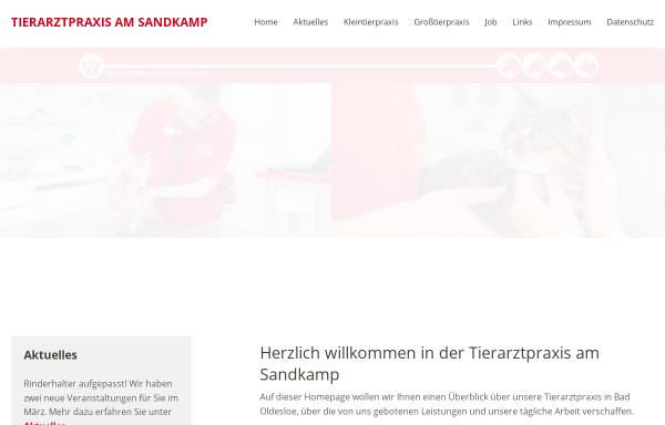 Vorschau von www.tierarztpraxis-sandkamp.de, Tierarztpraxis Maik Neßmann