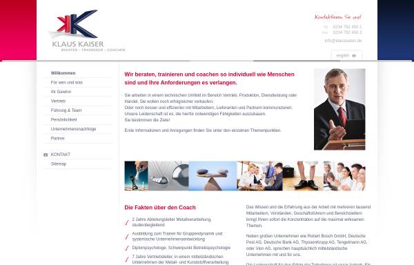 Vorschau von www.klauskaiser.de, Klaus Kaiser Vertriebs- und Kommunikationsentwicklung