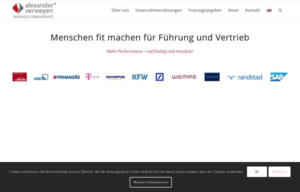 Vorschau von www.alexanderverweyen.com, Verweyen Consulting Training & Coaching GmbH