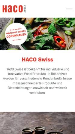 Vorschau der mobilen Webseite www.haco.ch, Haco AG