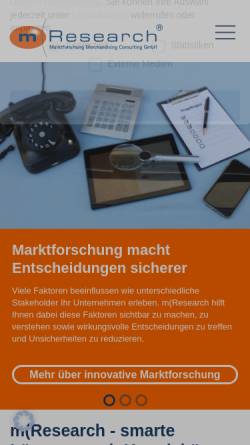 Vorschau der mobilen Webseite www.mresearch.at, M(Research Marktforschung Merchandising Consulting GmbH