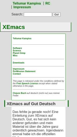 Vorschau der mobilen Webseite www.skamphausen.de, XEmacs-Anwendungen: Größere Arbeiten mit AUCTeX