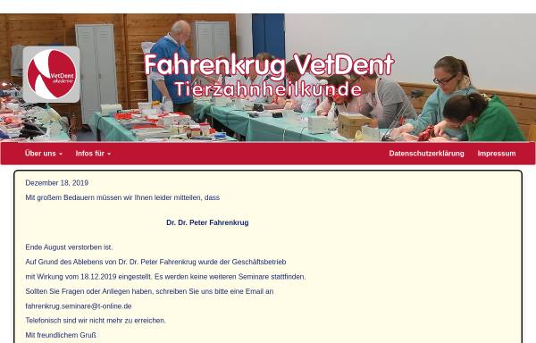 Tierzahnarzt Dr. Dr. Peter Fahrenkrug
