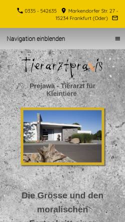 Vorschau der mobilen Webseite www.tierarzt-prejawa.de, Tom Prejawa