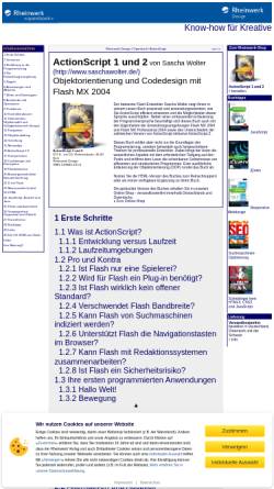 Vorschau der mobilen Webseite openbook.galileodesign.de, ActionScript 1 und 2