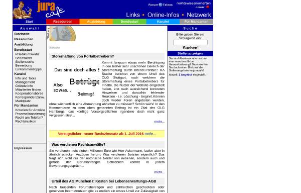 Vorschau von www.juracafe.de, juracafe: Treffpunkt Recht