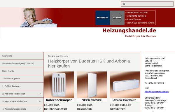 Vorschau von www.heizungshandel.de, Heizkörper-Depot Bernd Hildebrandt