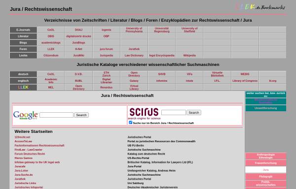 Vorschau von llek.de, LLEK Bookmarks Jura