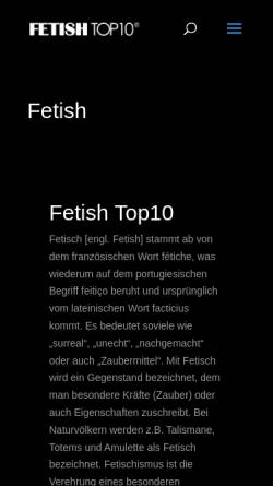 Vorschau der mobilen Webseite fetish-top10.de, Fetisch
