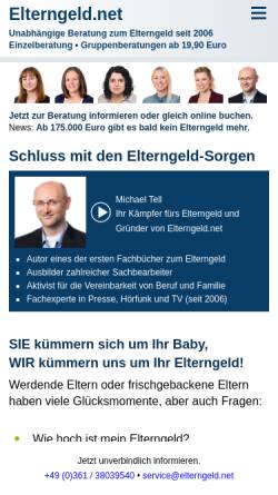Vorschau der mobilen Webseite www.elterngeld.net, Elterngeld