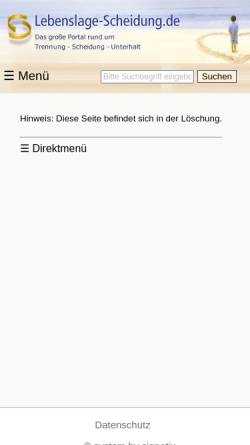 Vorschau der mobilen Webseite www.lebenslage-scheidung.de, Trennung & Scheidung - Online Ratgeber
