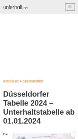 Vorschau der mobilen Webseite www.bafoeg-aktuell.de, Unterhalt: Düsseldorfer Tabelle