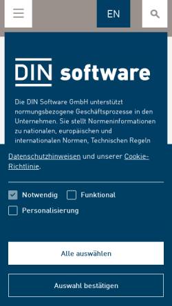 Vorschau der mobilen Webseite www.dinsoftware.de, DIN Software GmbH