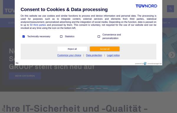 Vorschau von www.tuvit.de, TÜViT TÜV Informationstechnik GmbH