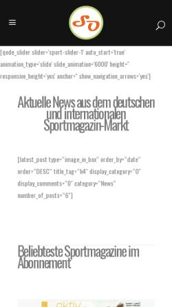 Vorschau der mobilen Webseite www.sportmagazine-online.de, Sportmagazine Online