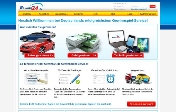 Vorschau von www.gewinn24.de, Gewinn24.de