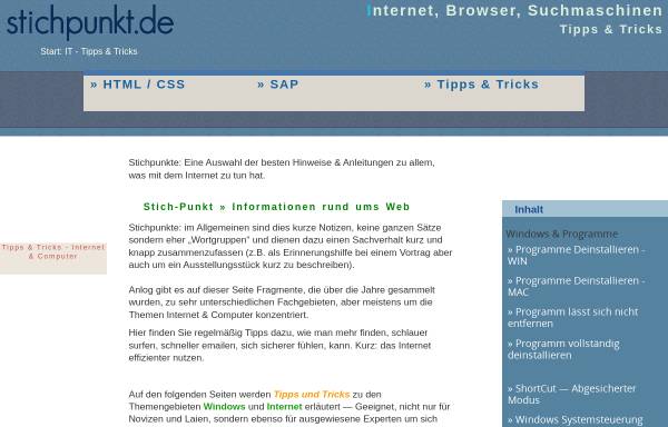 Vorschau von www.stichpunkt.de, Toms Stichpunkte rund ums Web