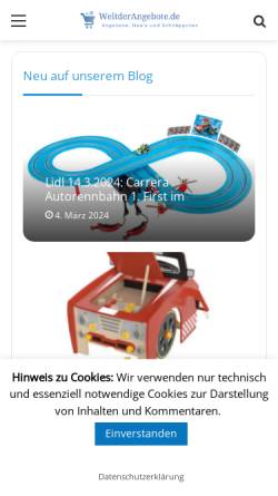 Vorschau der mobilen Webseite www.weltdergadgets.de, Welt der Gadgets