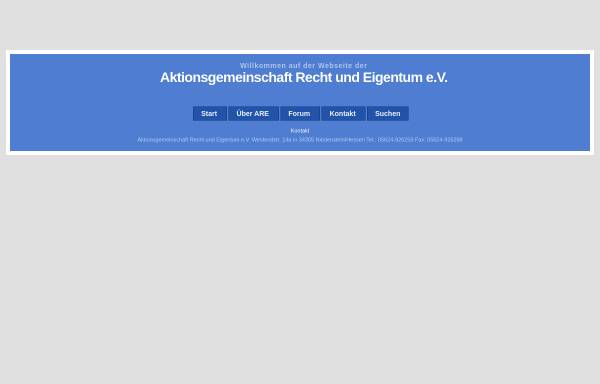 Vorschau von www.are-org.de, Aktionsgemeinschaft Recht und Eigentum e.V. (ARE)