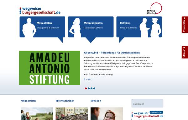 Vorschau von www.buergergesellschaft.de, Wegweiser-Bürgergesellschaft