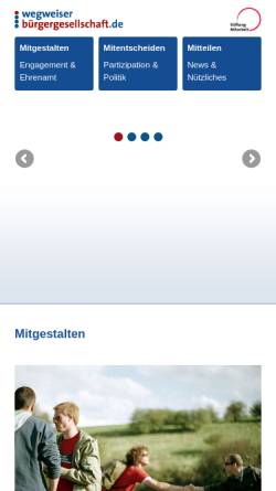 Vorschau der mobilen Webseite www.buergergesellschaft.de, Wegweiser-Bürgergesellschaft