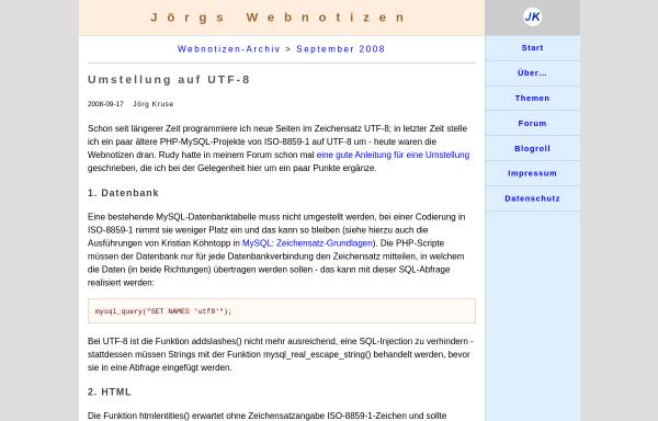 Umstellung auf UTF-8