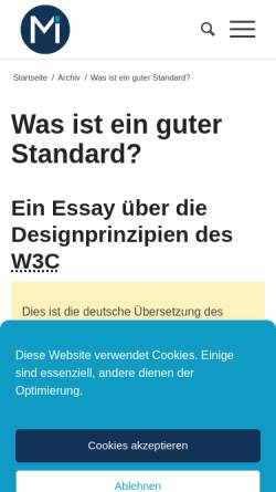 Vorschau der mobilen Webseite jendryschik.de, Was ist ein guter Standard