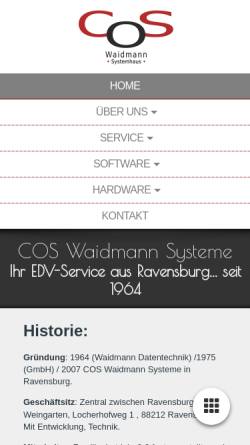 Vorschau der mobilen Webseite www.waidmann.de, COS Waidmann Systemhaus GmbH