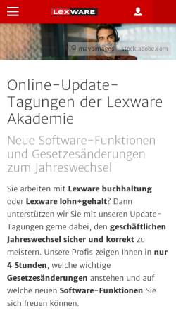 Vorschau der mobilen Webseite www.lexware-akademie.de, Lexware Akademie
