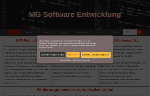 Vorschau von www.mgs-entwicklung.de, MG Software Entwicklung, Inh. Michael Grube