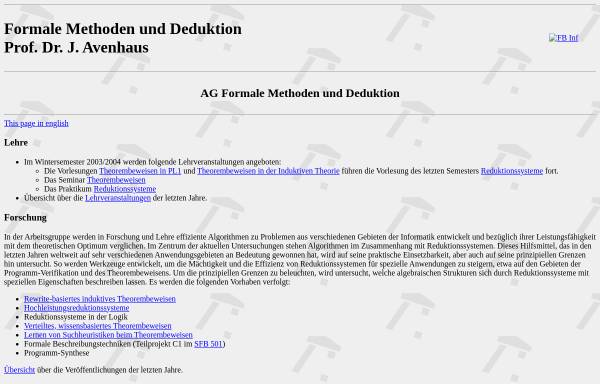 AG Formale Methoden und Deduktion des Fachbereiches Informatik der Universität Kaiserslautern