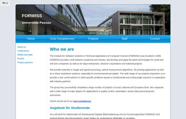 Vorschau von www.forwiss.uni-passau.de, FORWISS: Entscheidungsunterstützende Systeme