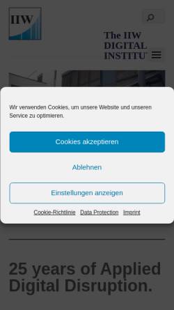 Vorschau der mobilen Webseite www.iiw.de, Institut für Informationswirtschaft