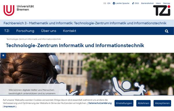 Vorschau von www.tzi.de, Technologie-Zentrum Informatik (TZI)