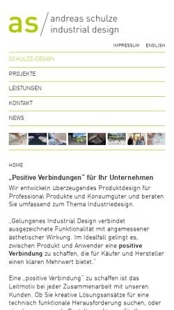 Vorschau der mobilen Webseite www.schulze-design.de, Designbüro Andreas Schulze