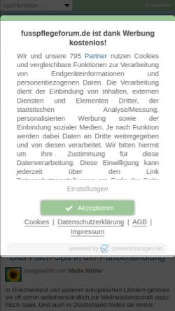 Vorschau der mobilen Webseite www.fusspflegeforum.de, Fusspflegeforum