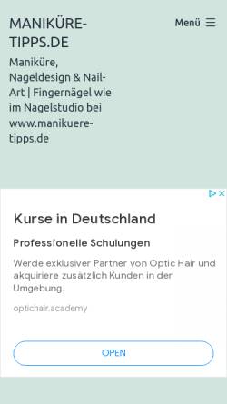 Vorschau der mobilen Webseite www.manikuere-tipps.de, Maniküre-Tipps